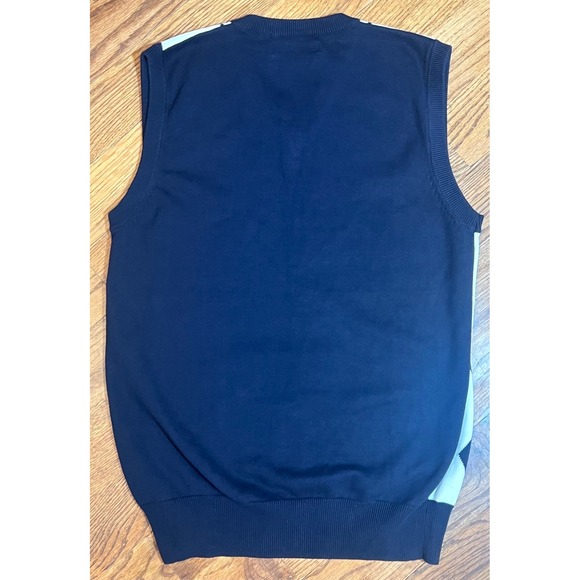 Ben Sherman Mens Argyle V Neck Sweater Vest Navy White Size M Signature - Picture 8 of 9